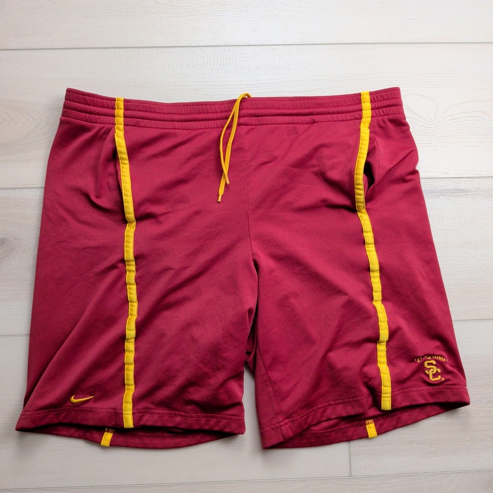 Vintage Nike USC Trojans Shorts Mens XXL Cardinal Red Gold Athletic‎ Y2K